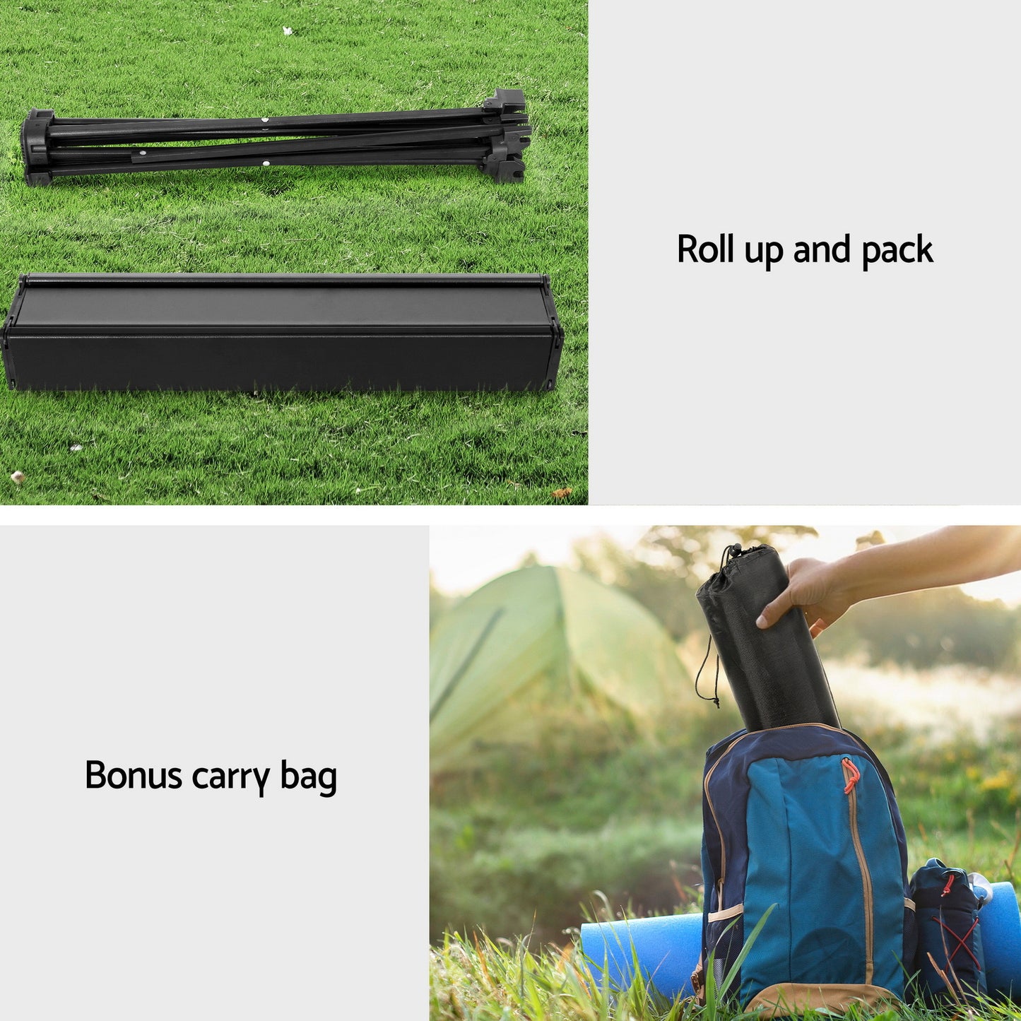 Weisshorn 3pc Camping Table Chair Set Outdoor Folding Aluminium Portable Picnic - Image 9