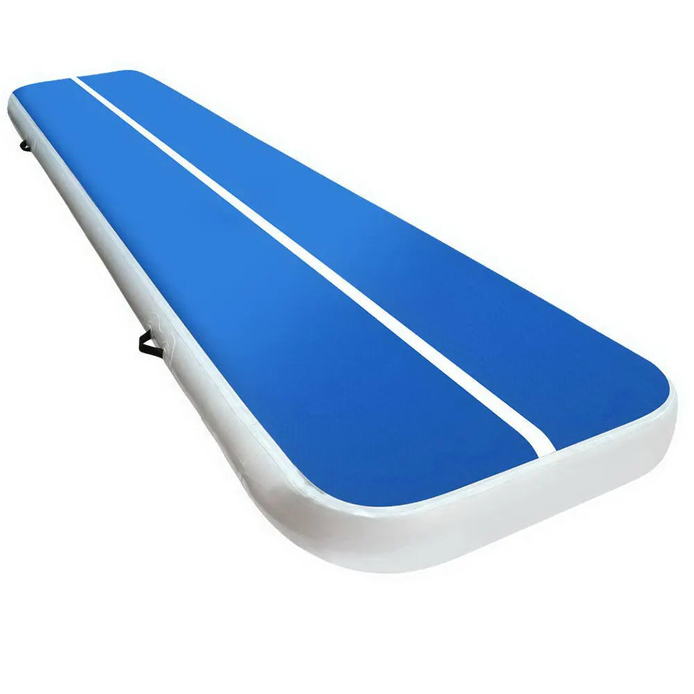 4m x 1m Inflatable Air Track Mat 20cm Thick Gymnastic Tumbling Blue And White - Image 8