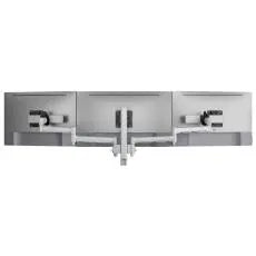 Atdec Triple Monitor Mount with Sliders - Heavy-Duty F-Clamp - Silver - Monitors - Mounts