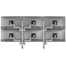 Atdec Hex Monitor Mount on Two Posts - Grommet Clamp - Silver - Monitors - Mounts