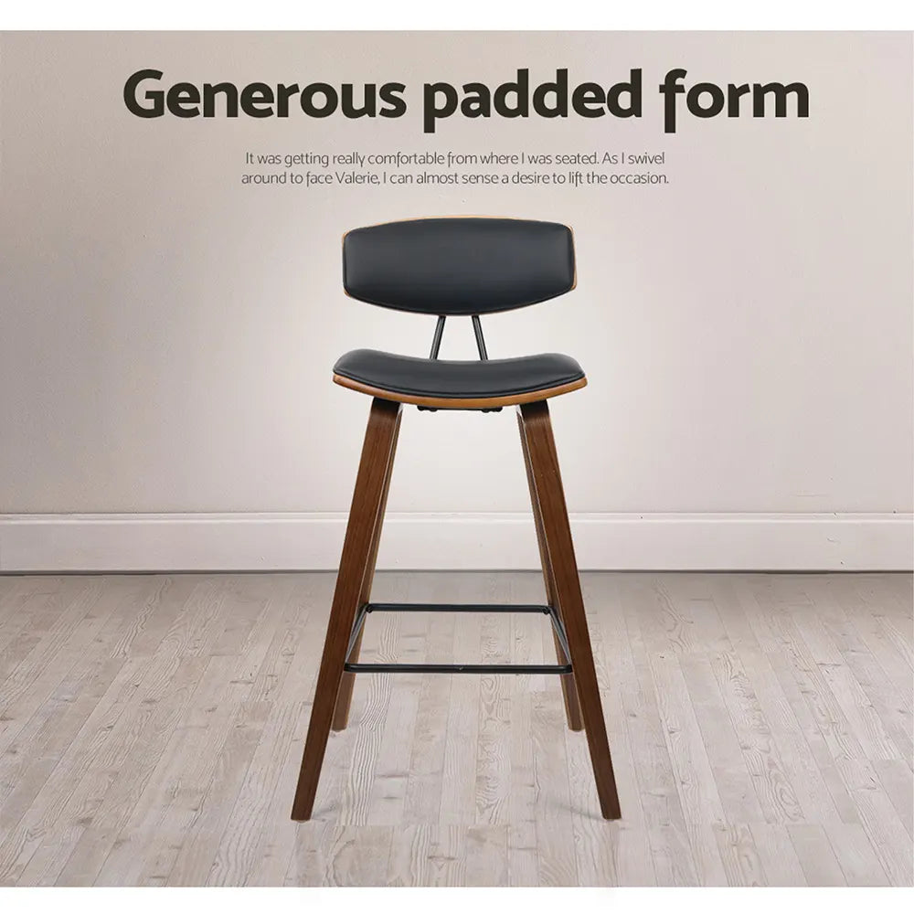 Artiss 2x Bar Stools Leather Padded w/Backrest - Image 8