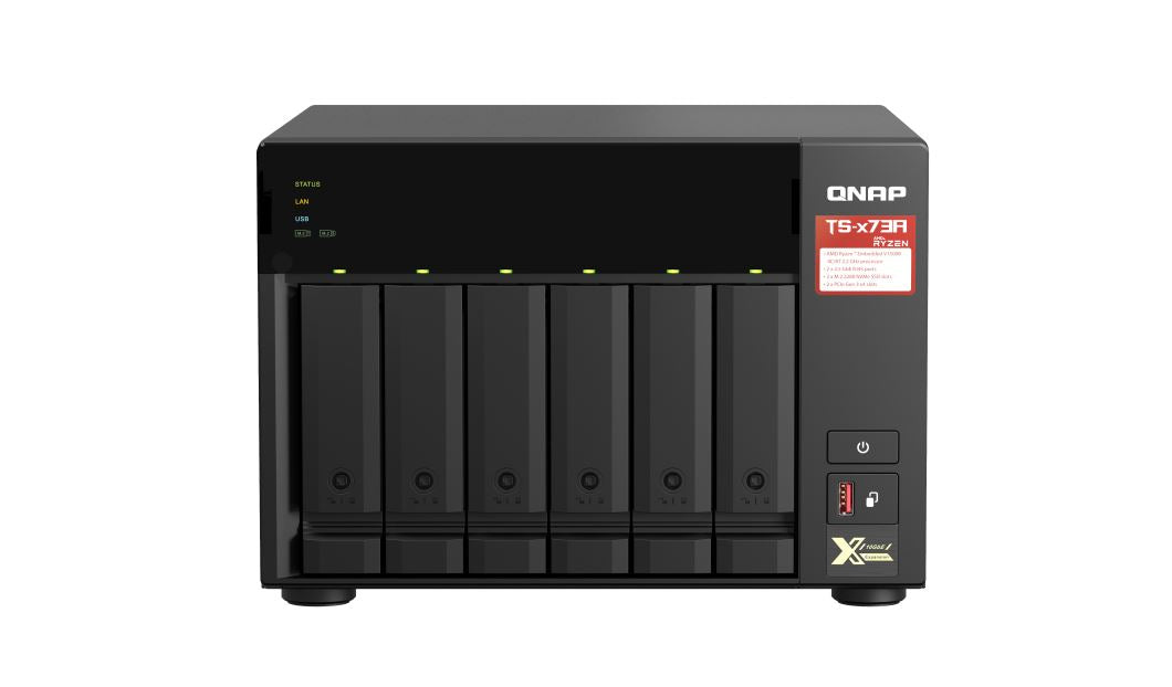 QNAP TS-673A-8G 6 Bay NAS AMD Ryzen™ Embedded V1500B quad-core 2.2 GHz 8G DDR4 2xM.2 2280 PCIe Ge...
