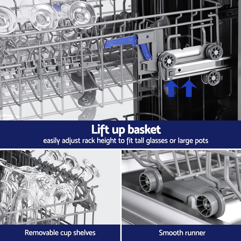 Devanti 10 Place Settings Freestanding Dishwasher Silver - Image 8