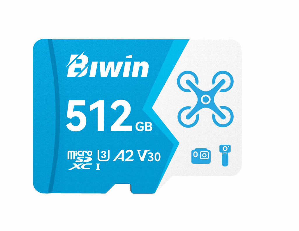 BIWIN MS160-512G microSD Card 512GB U3, V30, A2,Read/Write Speeds Up to 160/120 MB/s - Flash Memory