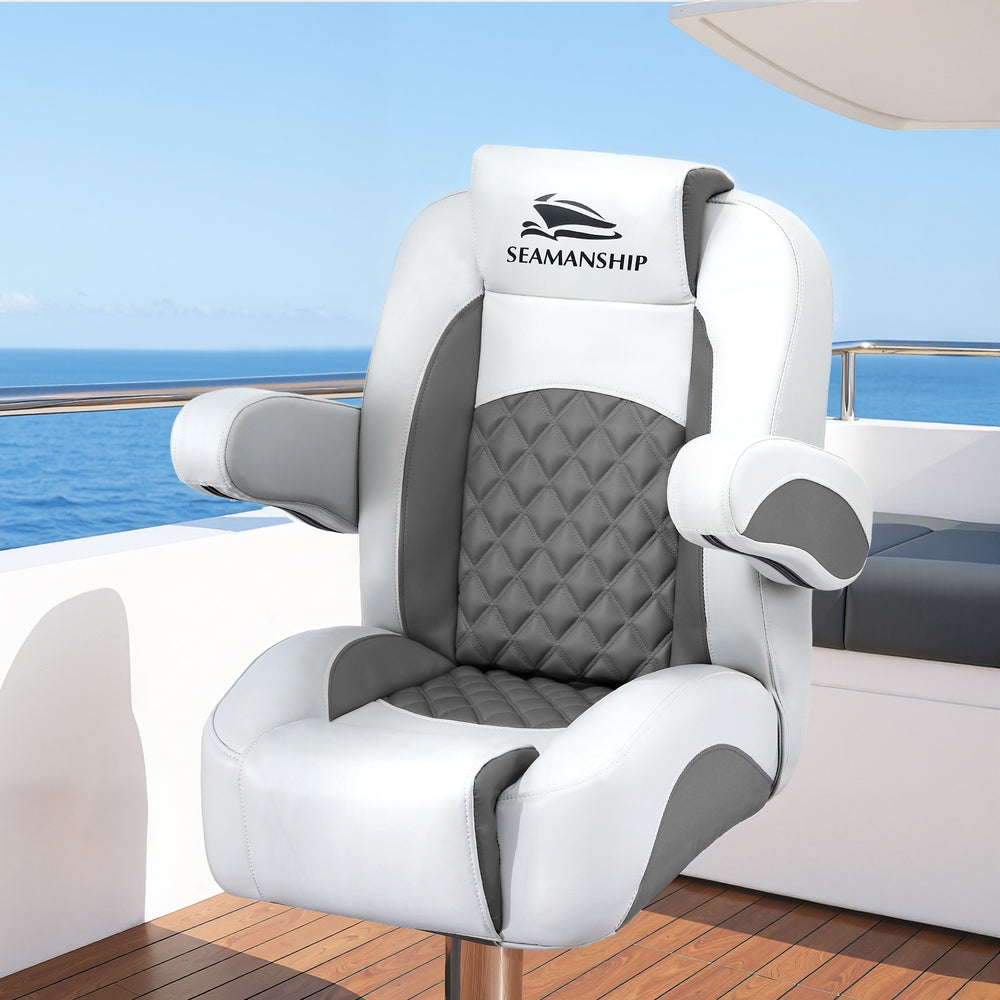 Seamanship Reclining Captain Boat Seat 90°-155° Recline, 19cm Thick Cushion - Image 7