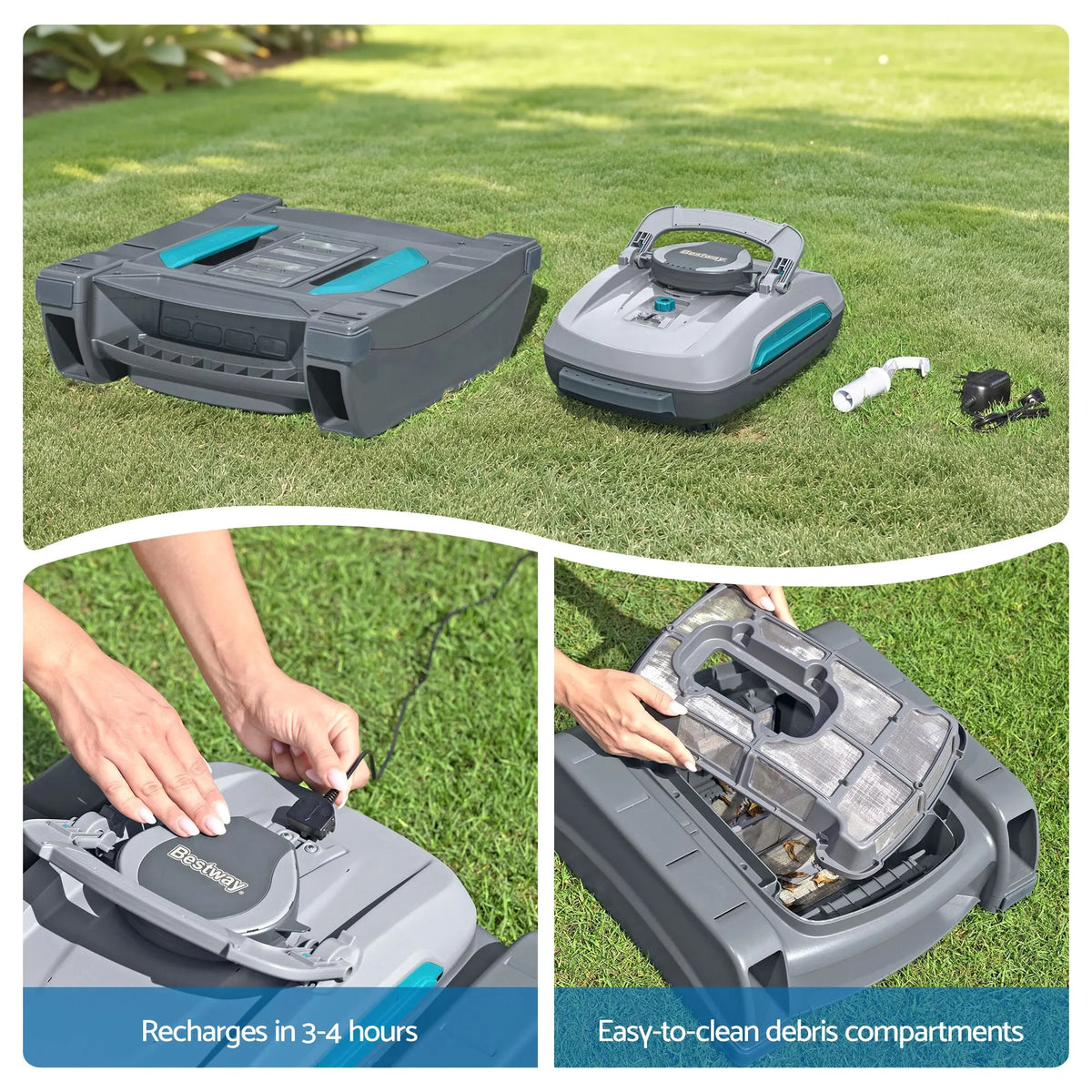 Bestway Robotic Pool Cleaner Automatic Vacuum Surface Skimmer Above Ground 2-in-1 - Image 9