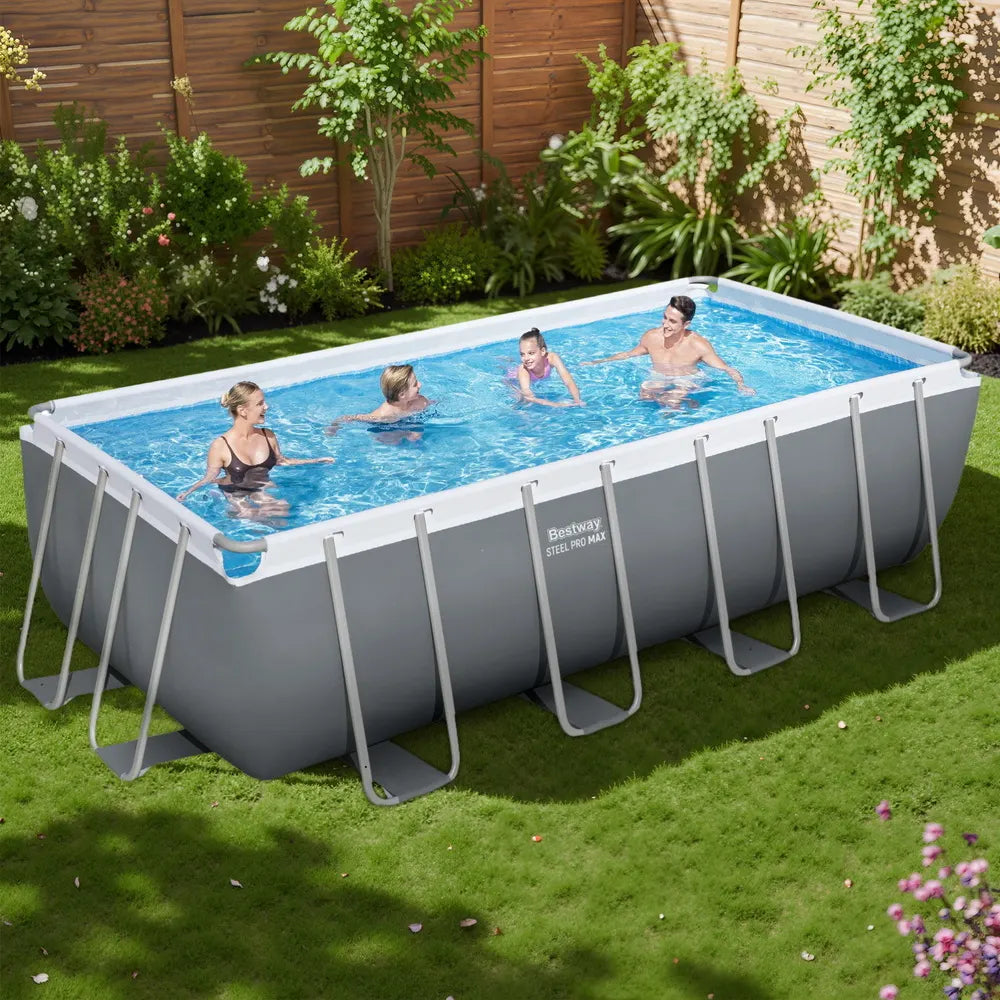 Bestway Swimming Pool Steel Frame Pool Set w/ Filter Pump Ladder Cover 488x244cm - Image 7