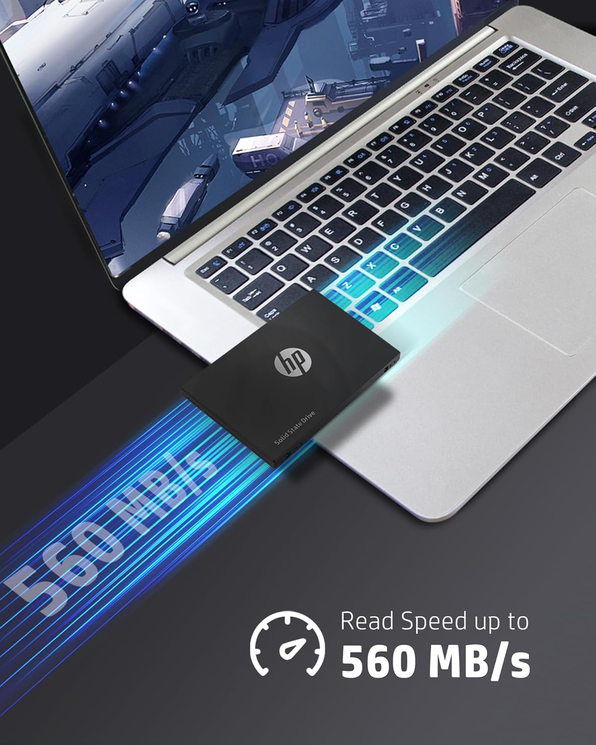HP S750 1TB SATA III 6GB/s 2.5 inch SSD Delivers Exhilarating Speed 560MB/s 520MB/s New-gen NAND... - Image 2