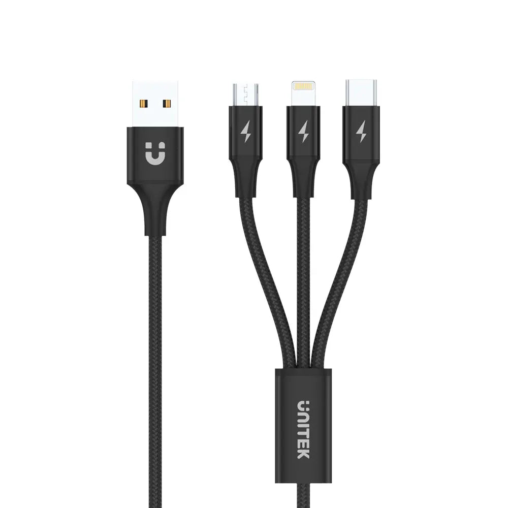 Unitek 1.2m 3-in-1 USB-A to USC-C & More - Display Accessories
