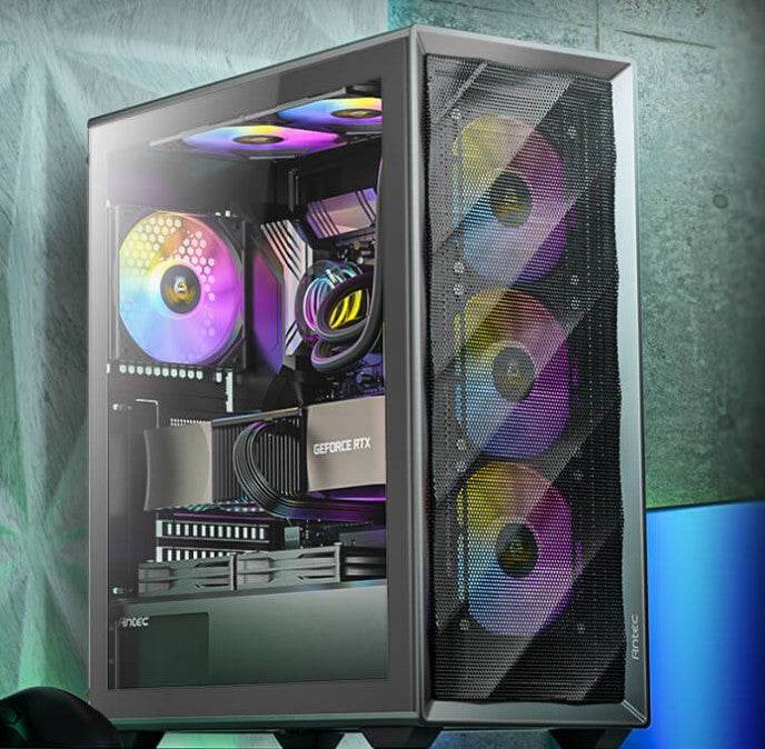 Antec AX85 ARGB ATX,mATX, 4x ARGB, 360mm Radiator Front, GPU 340mm. Mid-Tower Gaming Case - Case...
