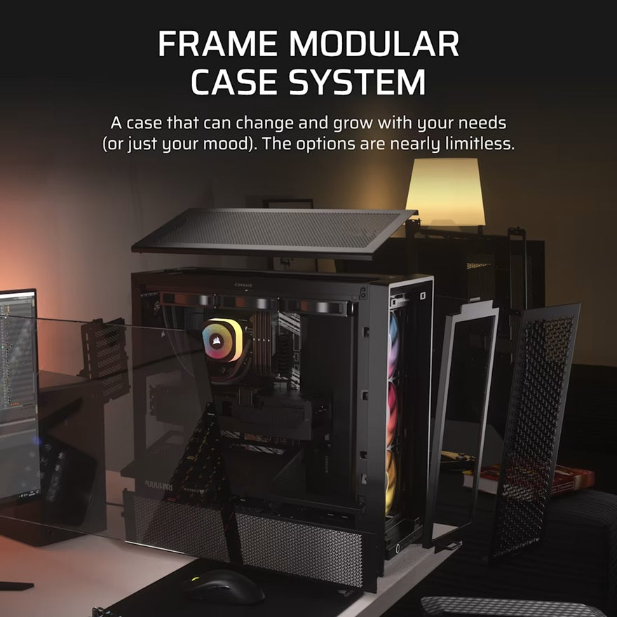 Corsair FRAME 4000D RS ARGB Modular Mid-Tower PC Case - Black, ATX, 430mm GPU, 170mm CPU cooler,... - Image 4