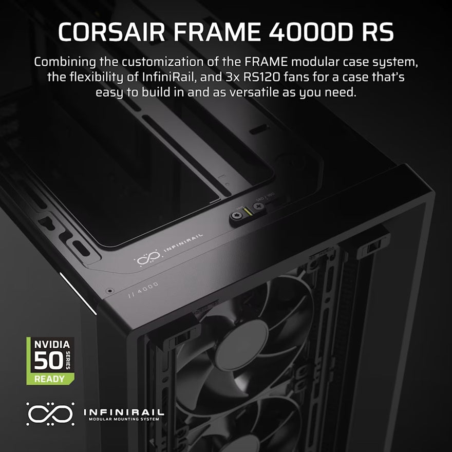 Corsair FRAME 4000D RS Modular Mid-Tower PC Case - Black, ATX, 430mm GPU, 170mm CPU cooler, 360mm... - Image 3