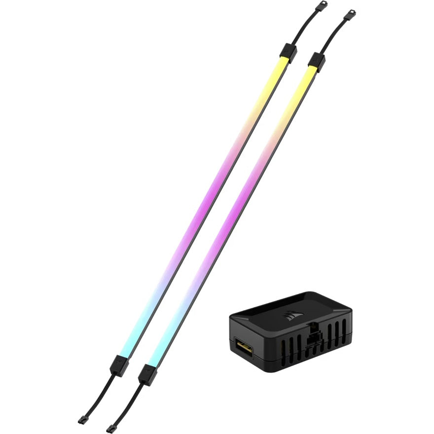 Corsair iCUE LINK LS430 Aurora RGB Light Strips - 430mm Kit – 430×10×10mm, magnetic mount, black,... - Image 2