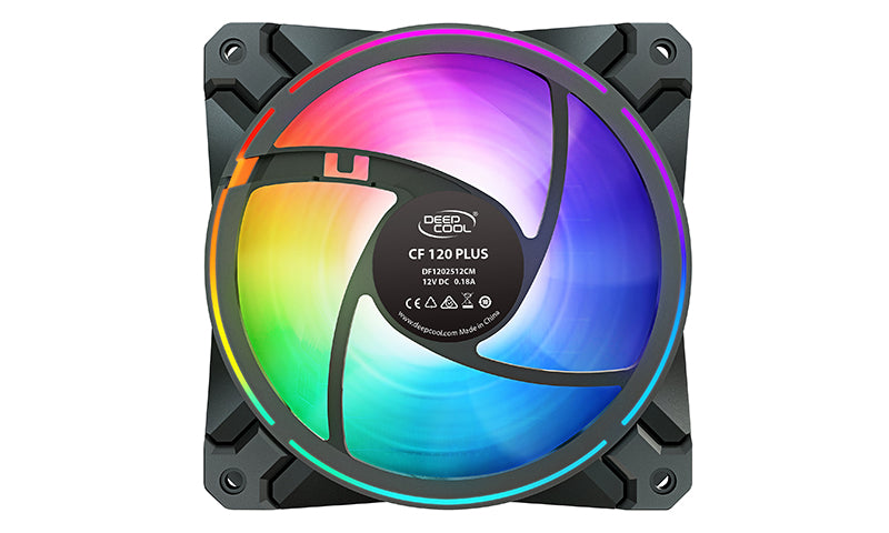 DeepCool CF120 PLUS 3 in 1 (3-Pack) Customisable Addressable RGB LED Lighting 3 PACK, Fan Dimension 120×120×26.5 mm(L×W×H)