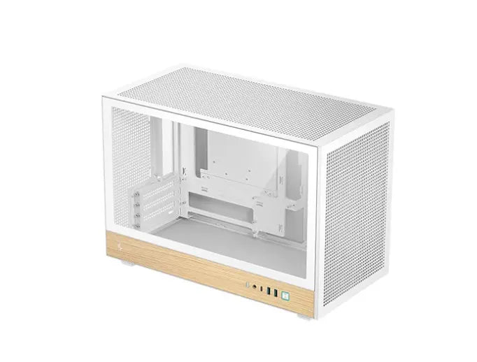 DeepCool CH260 Wood White High Airflow Compact Micro-ATX Wood Grain Case.USB3.0×2、Gen2 Type-C x1、...