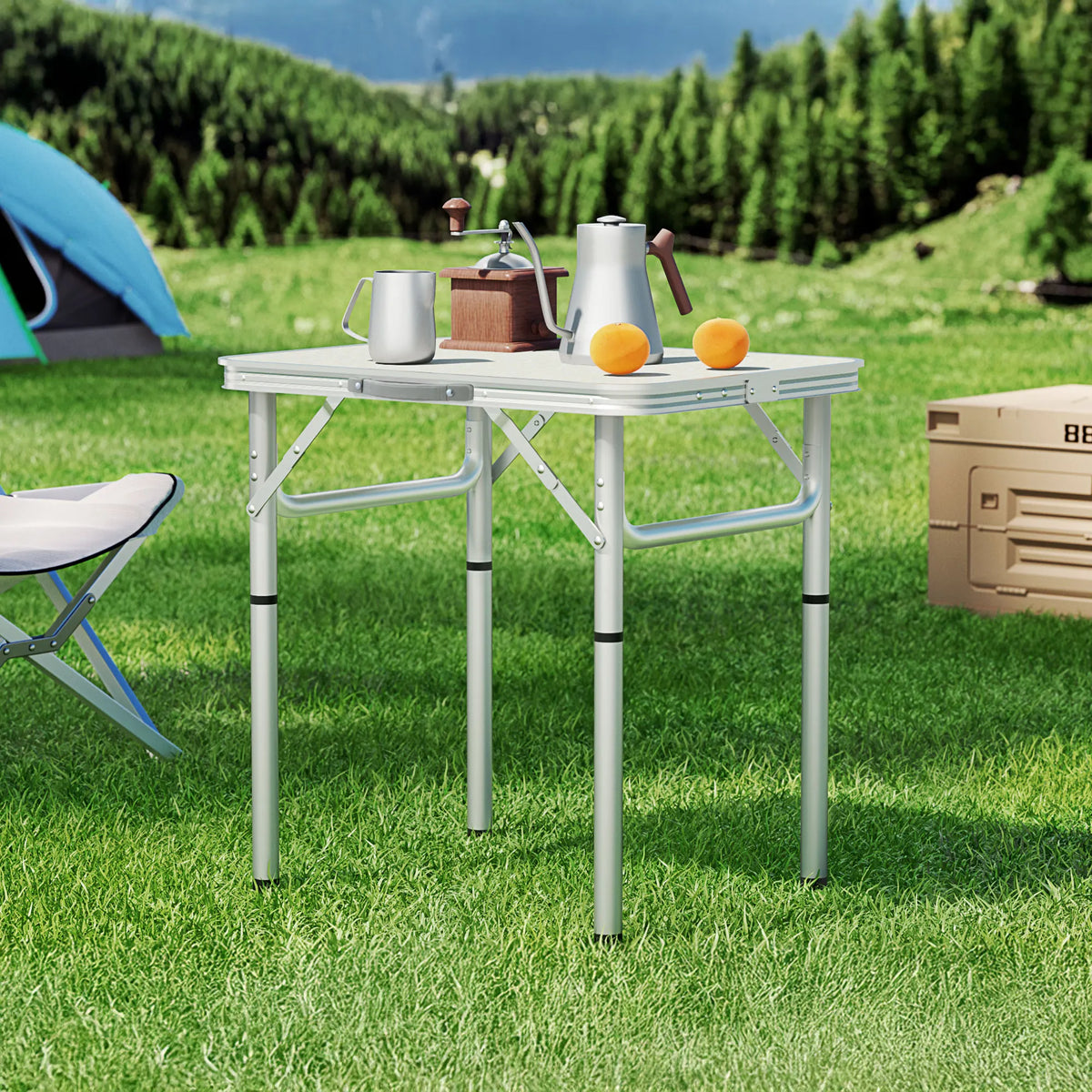 Weisshorn Folding Camping Table 60CM Adjustable Portable Outdoor Picnic Desk - Image 9