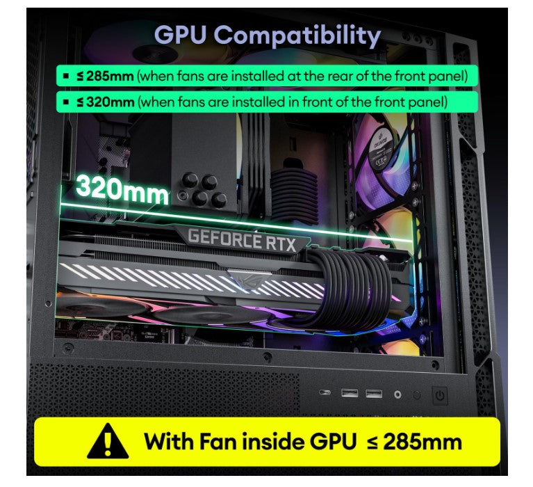 OKINOS Cypres 3 ARGB Micro ATX Case, 4 × 120mm ARGB Non-PWM Case Fans Pre-Installed, MATX PC Case... - Image 3