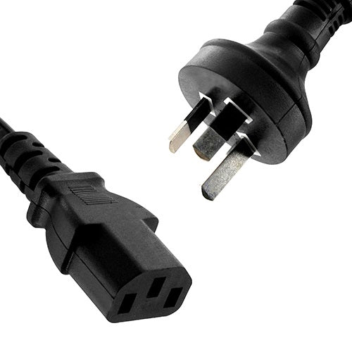 8Ware AU Power Cable 2m - Male Wall 240v PC to Female Power Socket 3pin to IEC 320-C13 for Notebo...