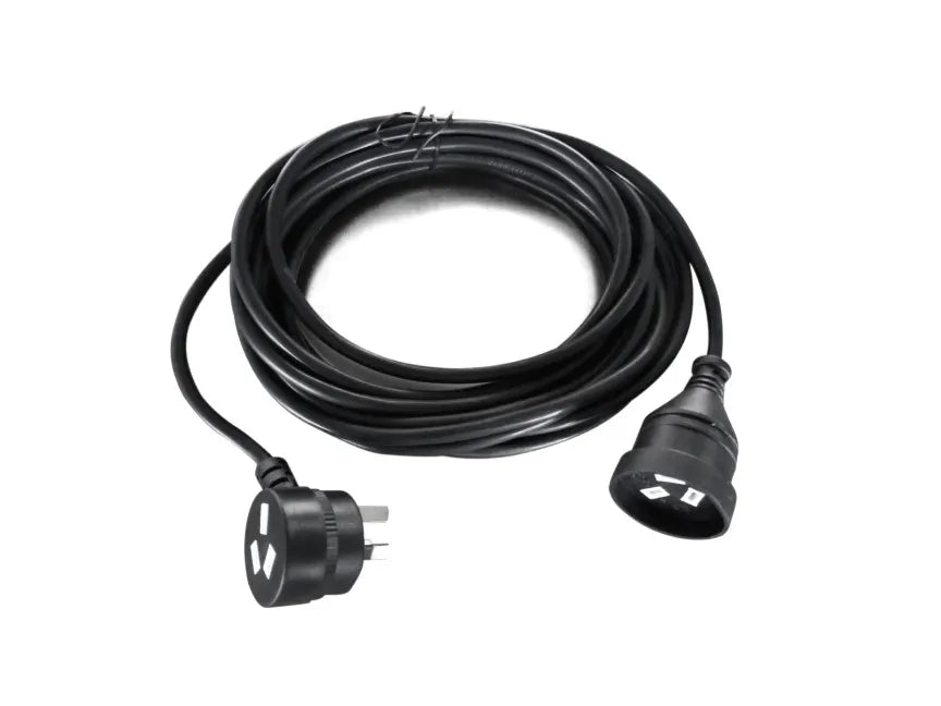 8Ware AU Power Cable Extension 3-Pin Male to Female 2m 3-Pin AU Piggy Back Black - Cables