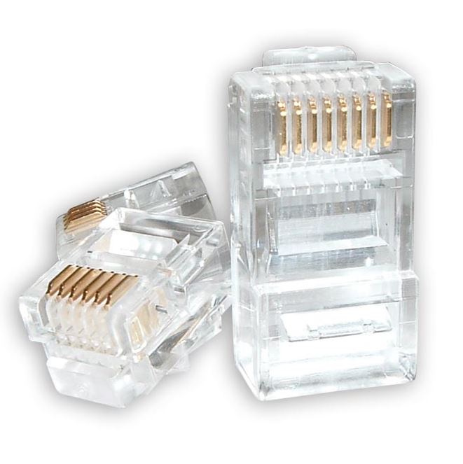 Astrotek RJ45 Jack Connector Modular Plug Crimp 8P8C CAT5e LAN Network Ethernet Head 2 Prong Blad...
