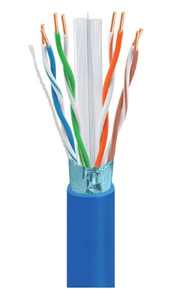 Astrotek CAT6 FTP Cable 305m Roll - Blue Full 0.55mm Copper Solid Wire Ethernet LAN Network 23AWG 0.55cu Solid 2x4p PVC Jacket
