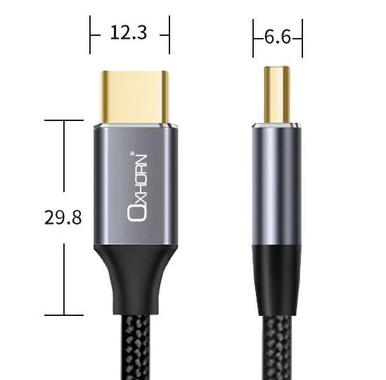 Oxhorn USB C to USB C 3.2 Gen2 Cable 3m 10Gbps 20V 5A 4K@60Hz video E-Marker Chip Cable - Cables - Image 2