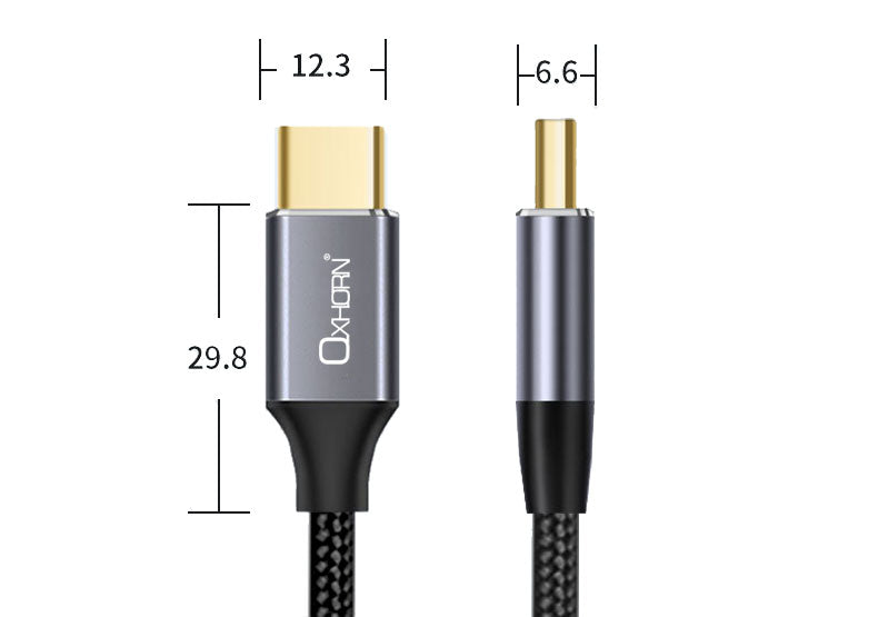 Oxhorn USB 3.1 Type C to Type C Gen2 Cable 1m 10Gbps 20v 5A 4K@60Hz E-marker Chip compatible with USB 3.0 2.0 1.1 1.0 DP Alt Mode Black