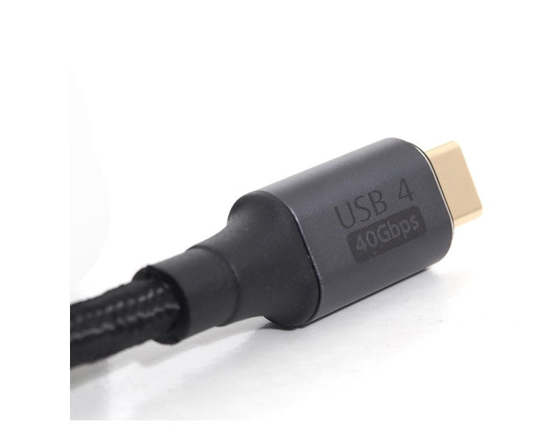 Oxhorn USB 4.0 Type C to Type C Gen3 1m Cable 40Gbps 5A 100W 8K@60Hz E-Marker Chip Aluminum Header Supports USB 3.2 / 3.1 / 3.0 Black