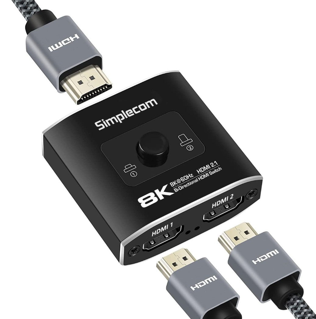 Simplecom CM302V2 Bi-Directional 2 Way HDMI 2.1 Switch Selector 8K - Cables - Image 2