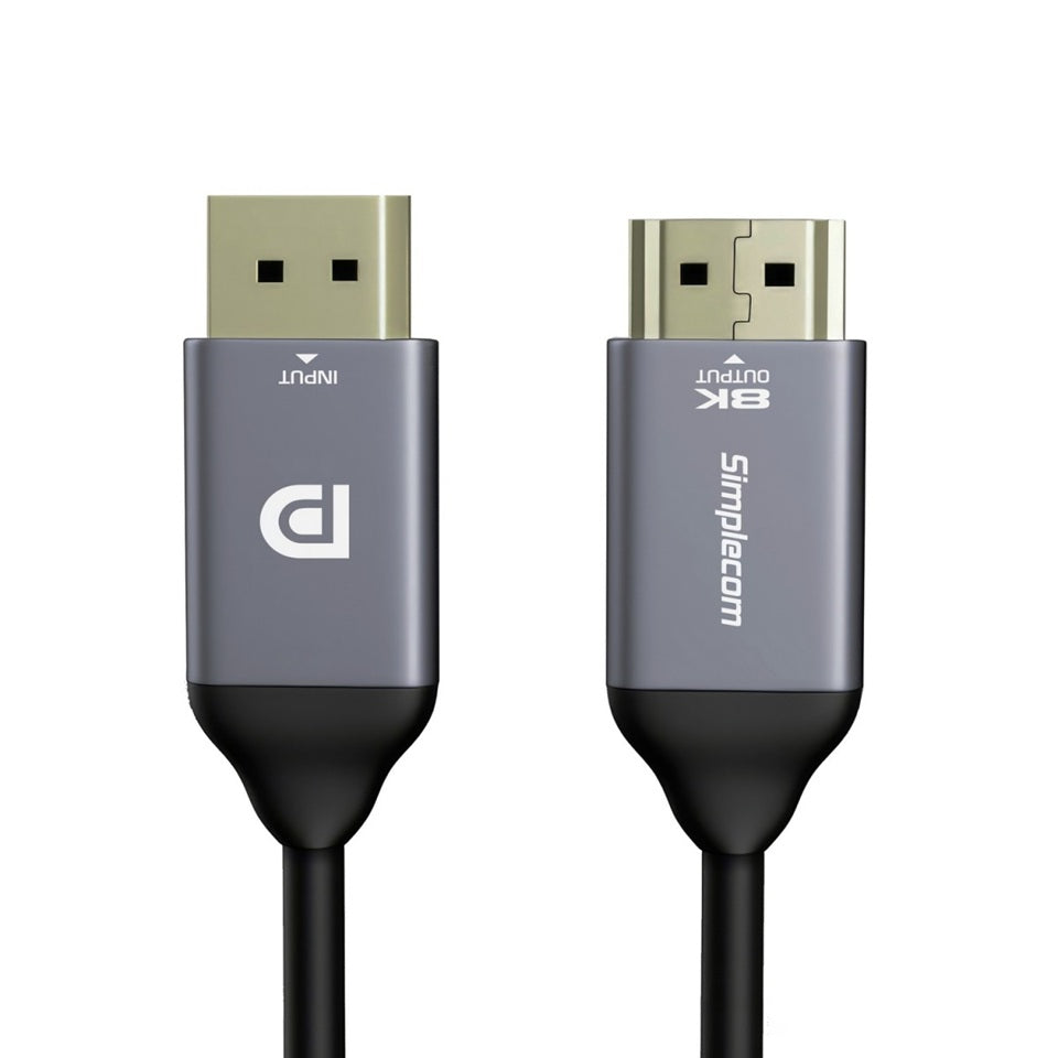 Simplecom DA218 Active DisplayPort 1.4 to HDMI 2.1 Cable 1.8M HDR 8K@60Hz - Cables - Image 2