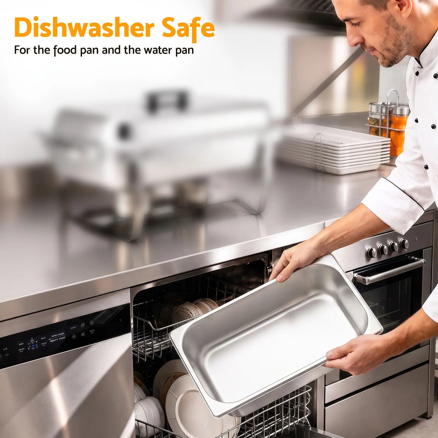 5-Star Chef Chafing Dish 7.5L 3-Pan Buffet Warmer Food Warmer Catering Server - Image 9