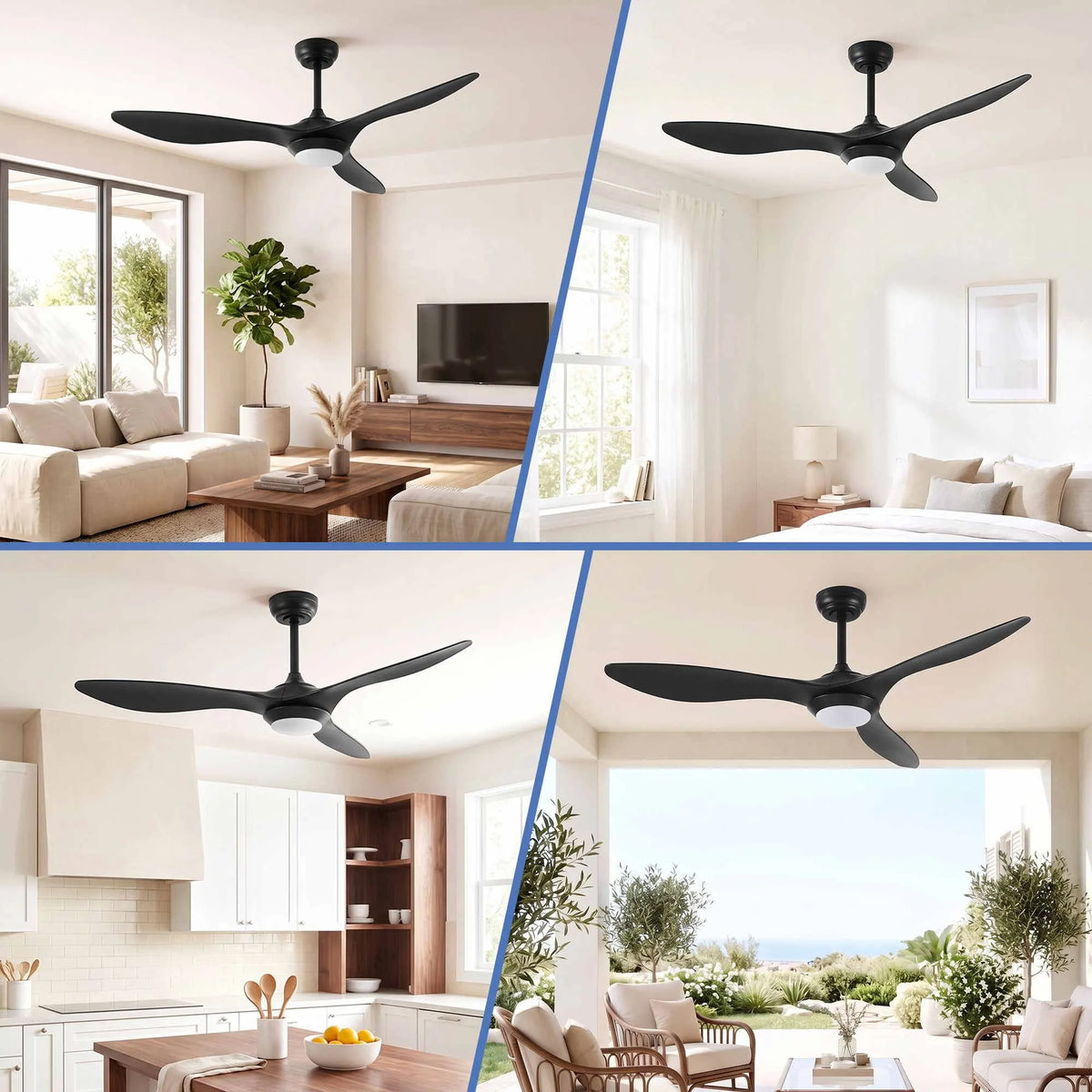 Devanti 52'' Ceiling Fan DC Motor w/Light w/Remote - Black - Image 9