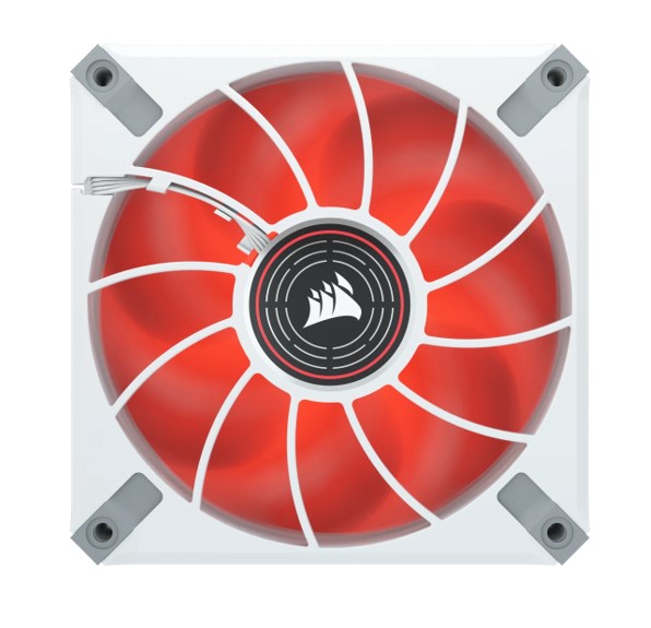 Corsair ML ELITE Series, ML120 LED ELITE WHITE, 120mm Magnetic Levitation Red LED Fan with AirGuide, Single Pack(LS)