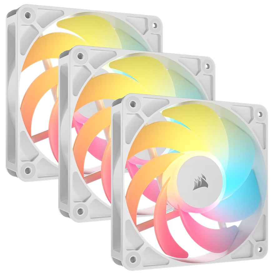 Corsair RS120-R ARGB 120mm PWM Reverse Fans Triple Pack - White, 3x RGB Fans, 2100 RPM, 65.82 CFM... - Image 2