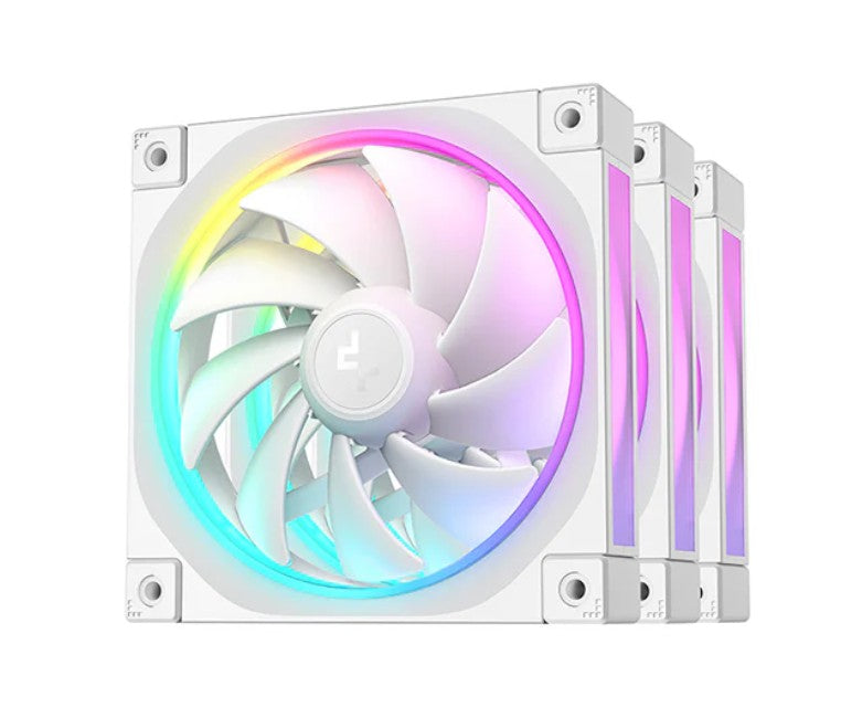 DeepCool FL12 White 120mm Unique ARGB Fans, Low Noise, 4-pin PWM, Fluid Dynamic Bearing, Addressa...