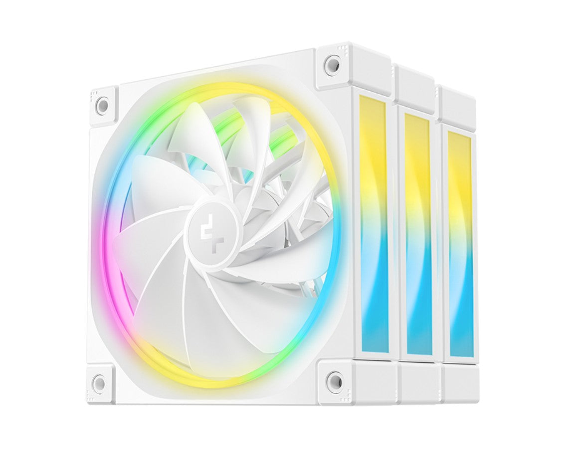 DeepCool FL12R White 120mm (3-Pack) Unique Addressable RGB High Performance Fans, Low Noise, 4...