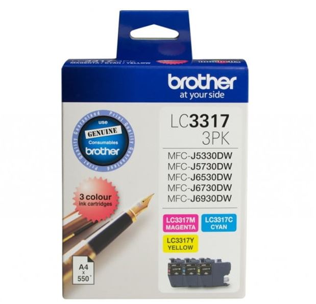 Brother LC-3317 Colour Value Pack 1XCyan 1X Magenta 1X Yellow - Printer Consumable