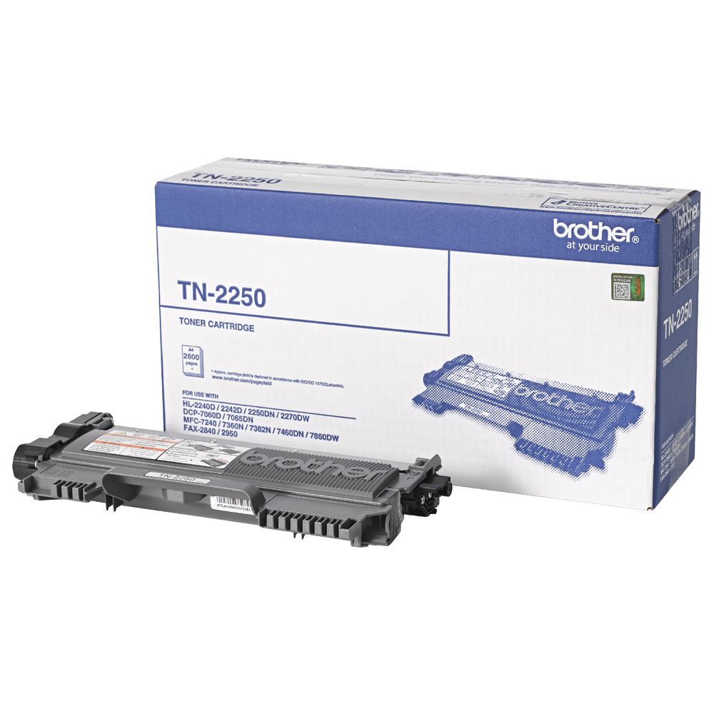 Brother TN-2250 Mono Laser- High Yield, HL-2240D/2242D/2250DN/2270DW, DCP-7060D/7065DN, MFC-7360N...