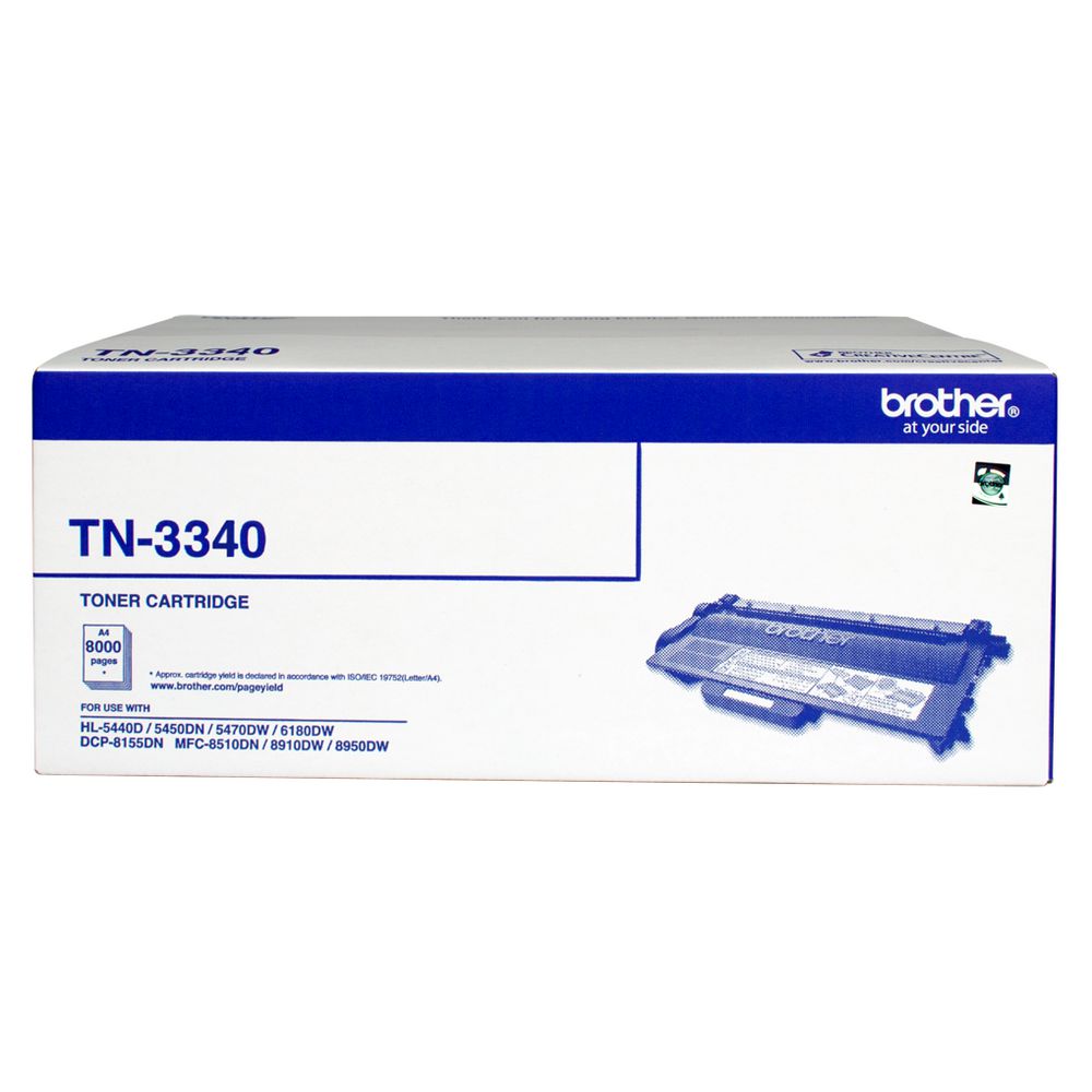 Brother TN-3340 Mono Laser toner - High yield - HL-5440D/5450DN/5470DW/6180DW MFC-8510DN/8910DW/...