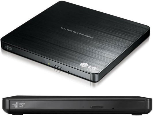 LG GP60NB50 8x Ultra Slim Portable External USB DVD Drive Burner - M Disc Silent Play Jamless Pla...