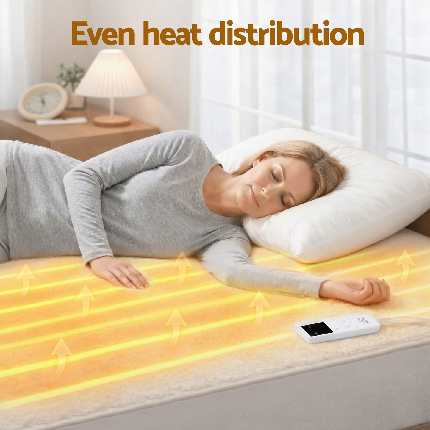 Giselle Electric Blanket LED Remote Sherpa Fleece Underlay Fully Fitted Machine Washable King Single - Image 9