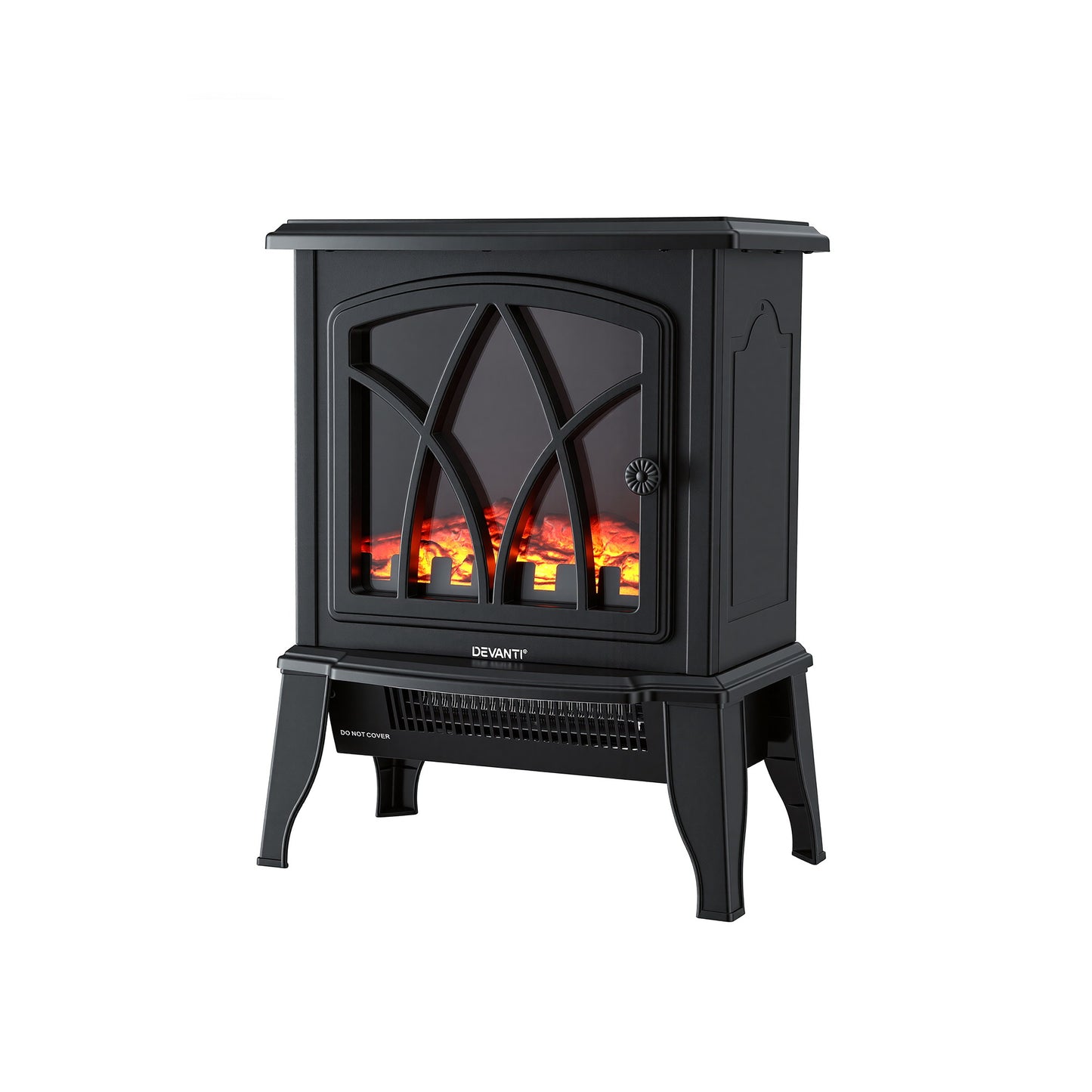 Devanti 2000W Electric Fireplace Heater Stove Freestanding 3D Flame Effect Indoor Space Heaters - Image 9
