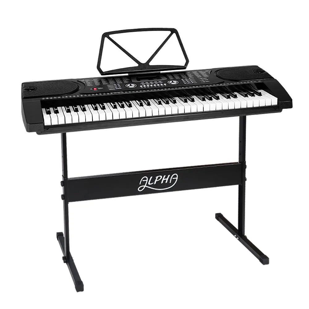 Alpha 61 Keys Electronic Piano Keyboard Digital Electric w/ Stand Beginner Black - Image 8