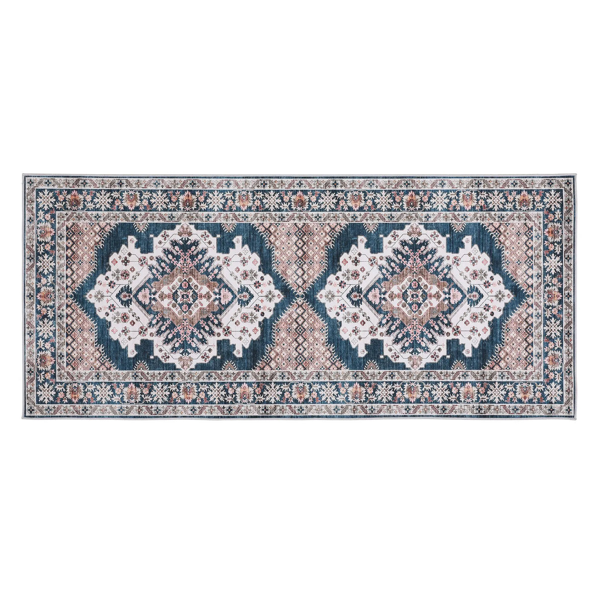 Artiss 80 x 180 cm Washable Runner Area Rug No Hard Glue Quilt-Like Soft for Home Decor, 0.5cm Ultra-Thin Pet Friendly Bohemian Medallion Bedroom Carpet - Image 9