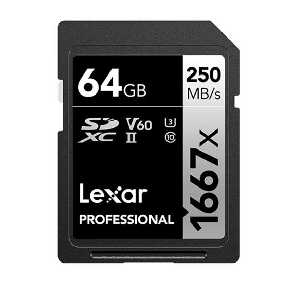 Lexar Professional 1667x 64GB SDXC™ UHS-II Card SILVER Series speed up to 250MB/s 1 including 10...