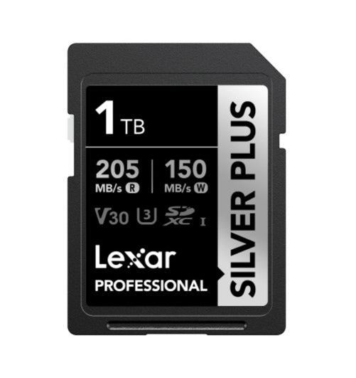 Lexar Professional SILVER PLUS 1TB SDXC™ UHS-I Card speeds of up to 205MB/s and 150MB/s and suppo...