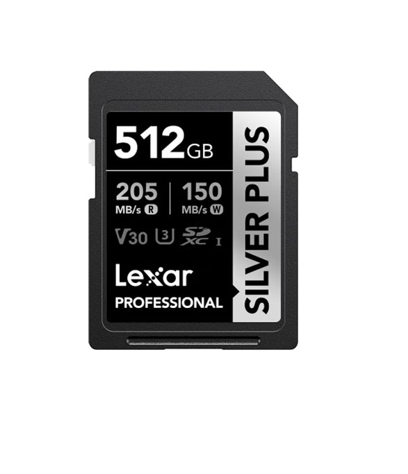 Lexar Professional SILVER PLUS 512GB SDXC™ UHS-I Card  speeds of up to 205MB/s and 150MB/s and su...