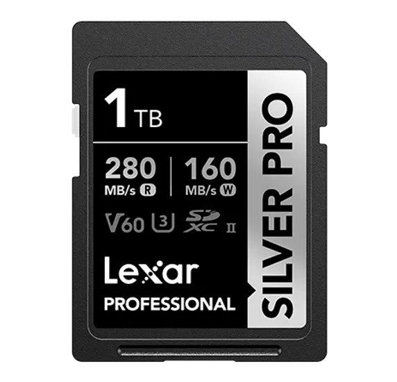 Lexar Professional SILVER PRO 1TB SDXC™ UHS-II Card 1TB—C10, UHS-II(U3), V60, Silver Pro, up to...