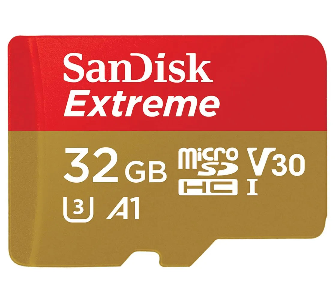 SanDisk Extreme 32GB microSD SDHC V30 U3 C10 A1 UHS-1 100MB/s R 60MB/s W 4x6 SD Adaptor Android S...