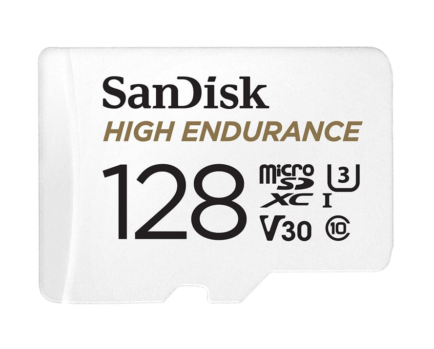 SanDisk High Endurance 128GB microSD 100MB/s 40MB/s 10K hrs 4K UHD C10 U3 V30 -40°C to 85°C Heat...